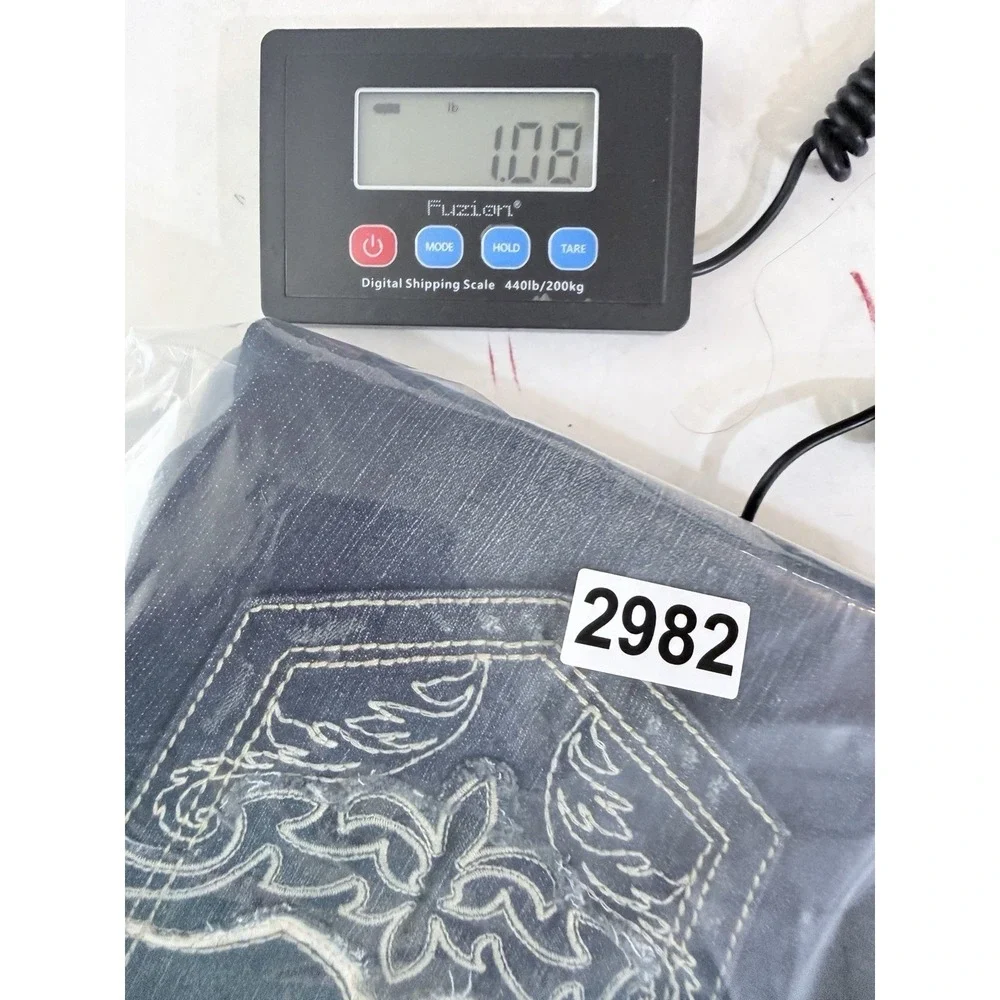 NWT Adiktd Denim Jeans 6/29 L 31 Low Rise Straight‎ Embroidered Distressed Bling